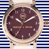Burgundy Red Monogram couple names 腕時計
