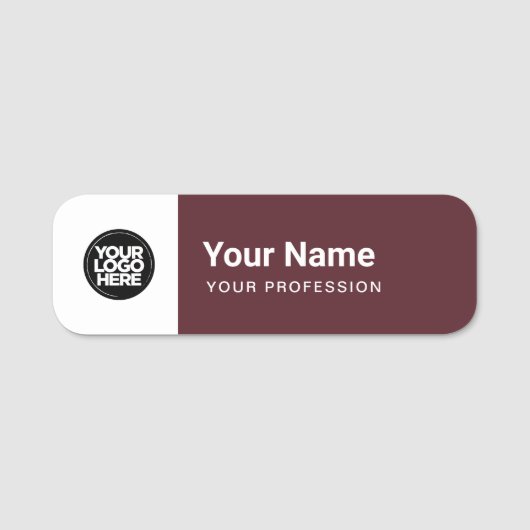 Burgundy Red Pin名タグまたはロゴ付き磁気 名札 (正面)