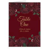 Burgundy Red Rose Moody Dark Romance Folded Table  (正面)
