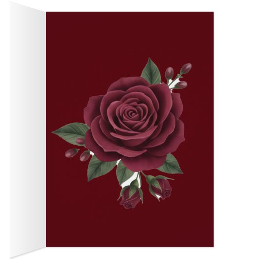 Burgundy Red Rose Moody Dark Romance Folded Table  (内側 (右))