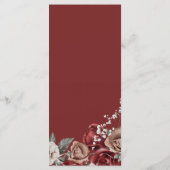 Burgundy Red Roses Floral Wedding メニュー (裏面)