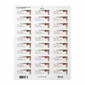 Burgundy Red Roses Floral Wedding ラベル (フルシート)