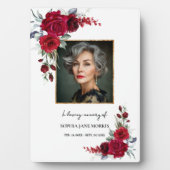 Burgundy Red Roses Memorial Photo Plaque フォトプラーク (正面)