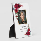 Burgundy Red Roses Memorial Photo Plaque フォトプラーク (側面)