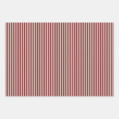 Burgundy Red Stripe ラッピングペーパーシート (正面3)