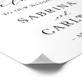 Burgundy Red White Floral Wedding Welcome Sign ポスター (角)