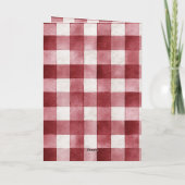 Burgundy Red White Heart Ribbon Valentine's Day カード (裏面)