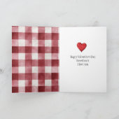 Burgundy Red White Heart Ribbon Valentine's Day カード (内部)