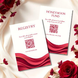 Burgundy Registry & Honeymoon Fund エンクロージャーカード