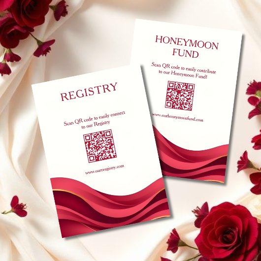 Burgundy Registry & Honeymoon Fund エンクロージャーカード