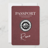 Burgundy Reno Passport日付の保存 セーブザデート (正面)