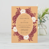 Burgundy Rich Botanical Wedding 招待状 (スタンド正面)