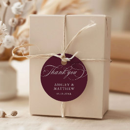 Burgundy Romantic Writhapril'結婚s Thank You フェイバータグ