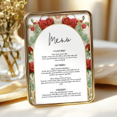 Burgundy Rose Art Nouveau Reception Dinner Menu メニュー