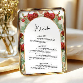 Burgundy Rose Art Nouveau Reception Dinner Menu メニュー