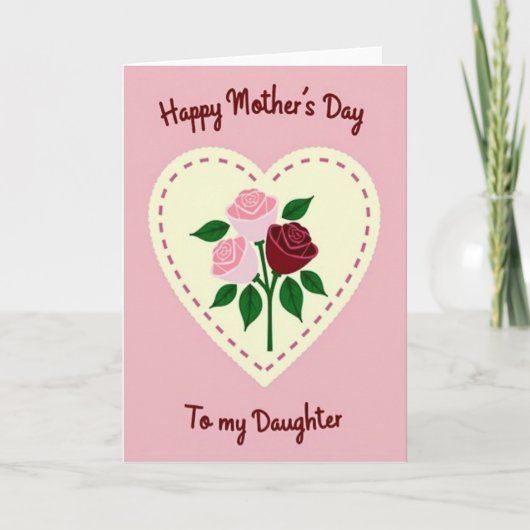 Burgundy Rose Mothers Day Card カード (正面)