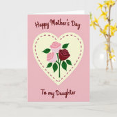 Burgundy Rose Mothers Day Card カード (黄色い花)
