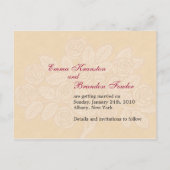 Burgundy Rosebush on Cream日付ポストカードを保存 案内ポストカード (裏面)