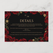 Burgundy Roses Boho Wedding エンクロージャーカード (正面)