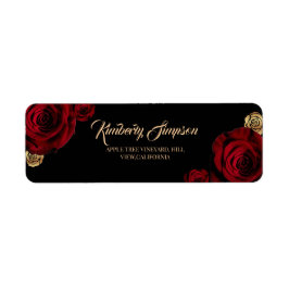 Burgundy Roses Boho Wedding  ラベル