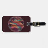 Burgundy Round Stripe Luggage Tag – Customizable ラゲッジタグ (正面横)