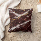 Burgundy Royale Marble with White & Gold Veining クッション (ブランケット)