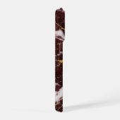 Burgundy Royale Marble with White & Gold Veining iPhoneケース (右側面)