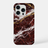 Burgundy Royale Marble with White & Gold Veining iPhoneケース (裏面)