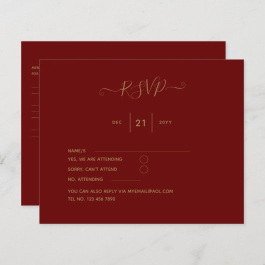 Burgundy RSVP予算 (正面/裏面)