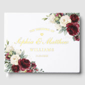 Burgundy Rust Burnt Orange Copper Floral Wedding ゲストブック (正面)