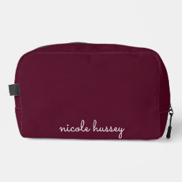 Burgundy Script  | Stylish Monogram Modern ドップキット
