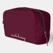 Burgundy Script  | Stylish Monogram Modern ドップキット (右コーナー)