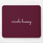 Burgundy Script | Stylish Monogram Modern マウスパッド (正面)