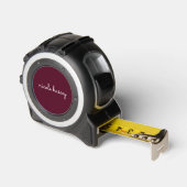 Burgundy Script | Stylish Monogram Modern メジャー (傾斜)