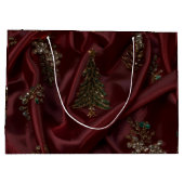 Burgundy Silk-Look Diamond  ラージペーパーバッグ (裏面)