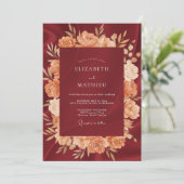 Burgundy Silken Autumn Wedding 招待状 (スタンド正面)