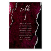 Burgundy Silver Agate Wedding テーブルナンバー (裏面)