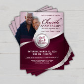 Burgundy & Silver Church Anniversary Flyer チラシ