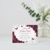 Burgundy Silver Quinceanera Reception Details エンクロージャーカード (スタンド正面)