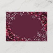 Burgundy Silver Quinceanera Reception Details エンクロージャーカード (裏面)