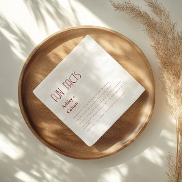 Burgundy Simple Minimal Fun Facts Couple Wedding  スタンダードカクテルナプキン