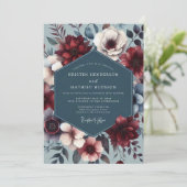 Burgundy Slate Nocturne Wedding 招待状 (スタンド正面)