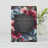 Burgundy Slate Renaissance Wedding 招待状 (スタンド正面)