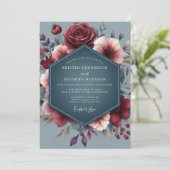 Burgundy Slate Vesper Wedding 招待状 (スタンド正面)
