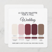 Burgundy Soft Blush Fall Wedding Palette 2026 Card 招待状 (正面/裏面)