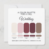 Burgundy Soft Blush Fall Wedding Palette 2026 Card 招待状 (正面)