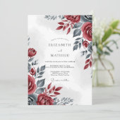 Burgundy Sophisticated Winter Wedding 招待状 (スタンド正面)