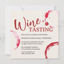 Burgundy Stain Wine Tasting Invitation 招待状