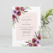 Burgundy Striking Spring Wedding 招待状 (スタンド正面)