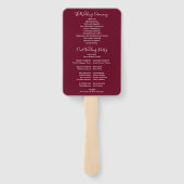 Burgundy String Lightsスクリプト結婚式 プログラム ハンドファン (裏面)